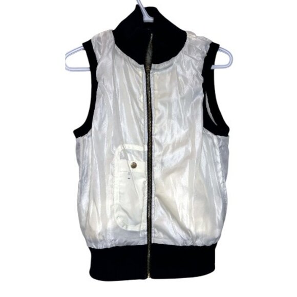 Calvin Klein Performance white and black quilted sleeveless puffer vest size S - Picture 4 of 7